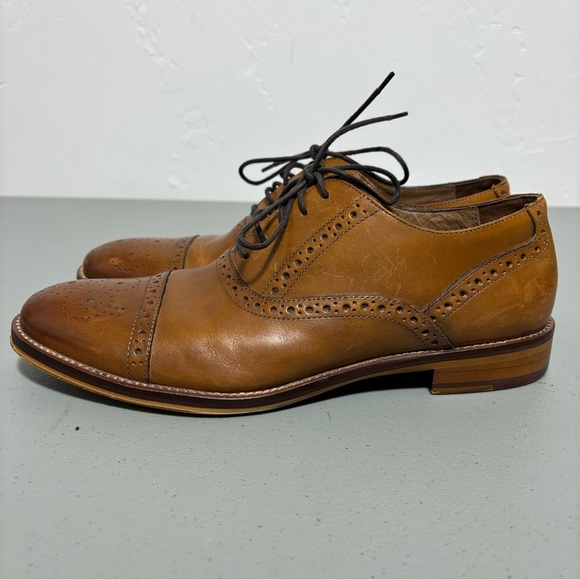 Johnston & Murphy Brown Leather Cap Toe Men's Dress Shoes Oxfords 9.5M - Picture 7 of 13